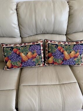 Vintage Fruit Throw Pillows - Pair